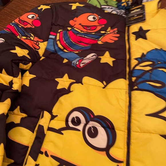 NWT xl sesame street dekryptic puffer jacket coat elmo bert cookie monster grove - Picture 2 of 10